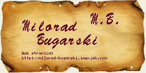 Milorad Bugarski vizit kartica